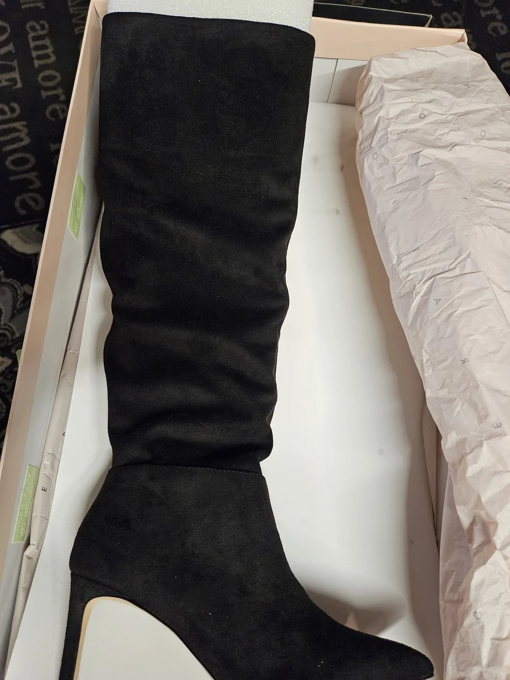 BCBGeneration Black Knee-High Pointed Toe Stiletto Boots